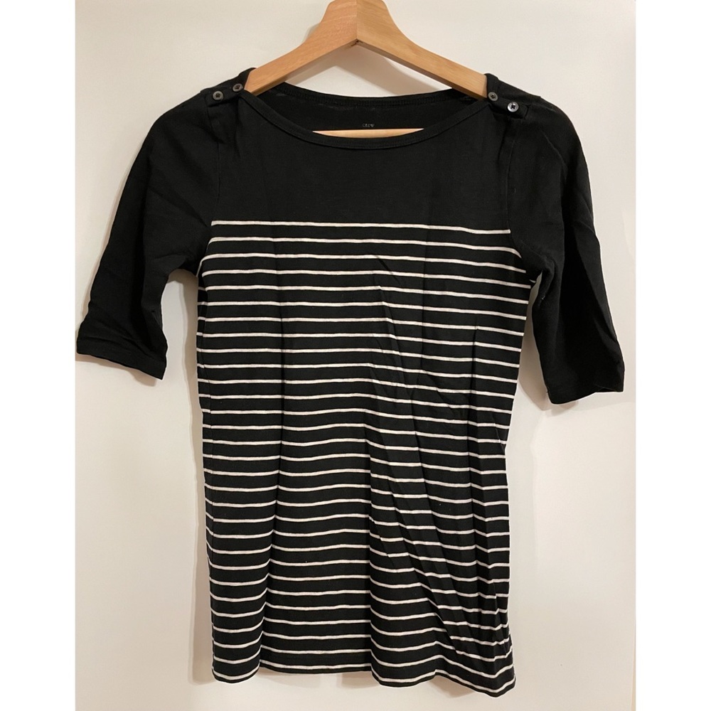 J.Crew Painter Tee in Black and White Stripes